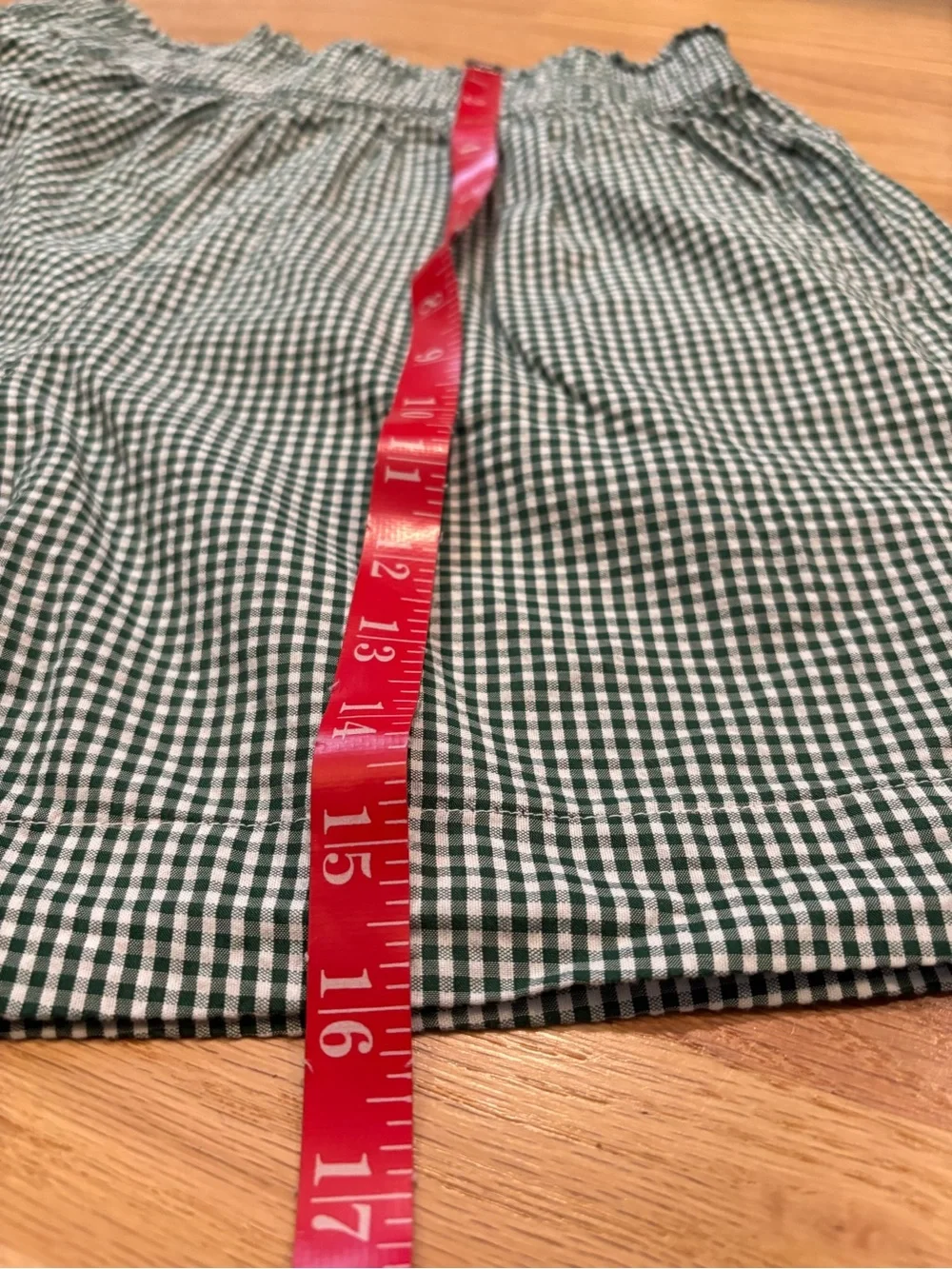 Aerie Gingham Stretch Waist Women’s Shorts - Green/White Sz S
